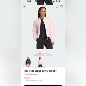 adidas Women's Light Pink Puffer Jacket